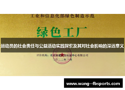 运动员的社会责任与公益活动实践探索及其对社会影响的深远意义